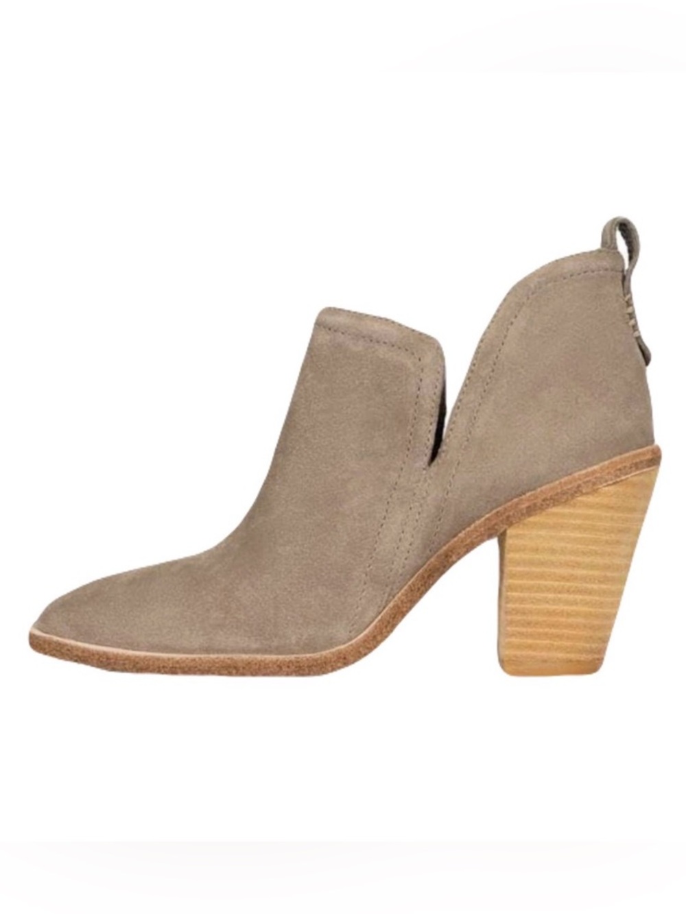 Jeffrey Campbell Womens Size 6 Taupe Suede Rosee Bootie Block Heel Ankle Boot